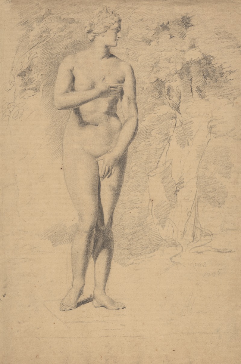 John Rubens Smith - Female nude, head turned to left, seen from the front