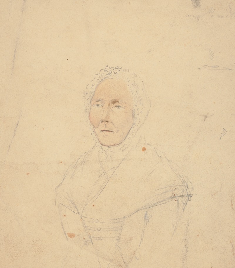 John Rubens Smith - Half-length portrait of elderly woman wearing tigh-fitting bonnett