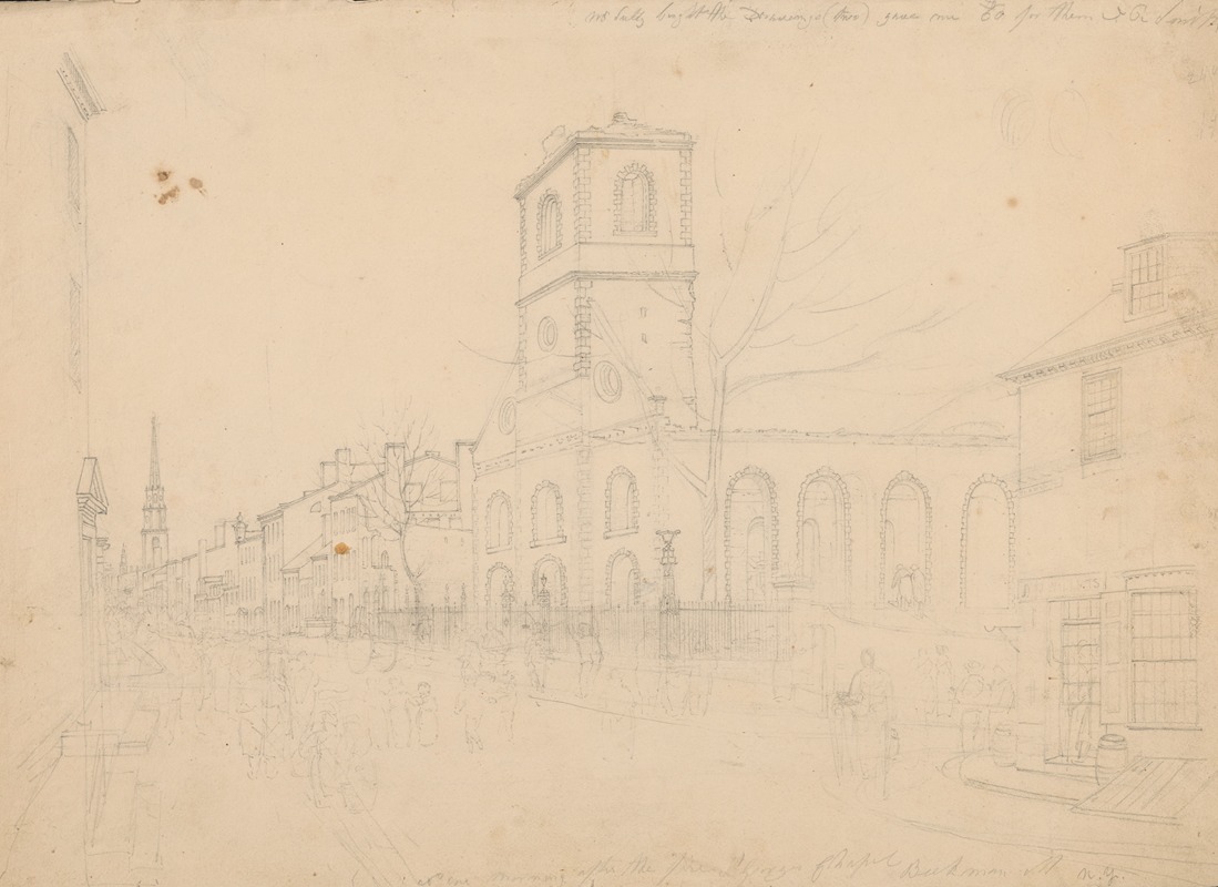 John Rubens Smith - No. one, morning after the fire, St. Georges Chapel, Beekman St., N.Y.