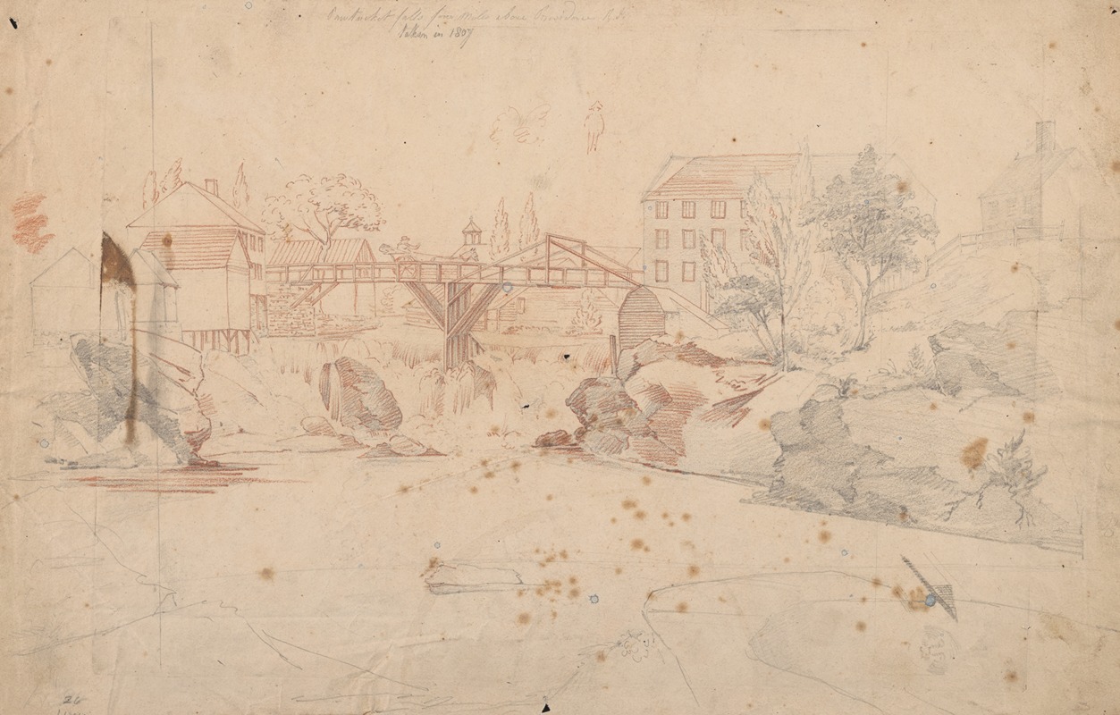John Rubens Smith - Pawtucket Falls four miles above Providence, R.I., taken in 1807