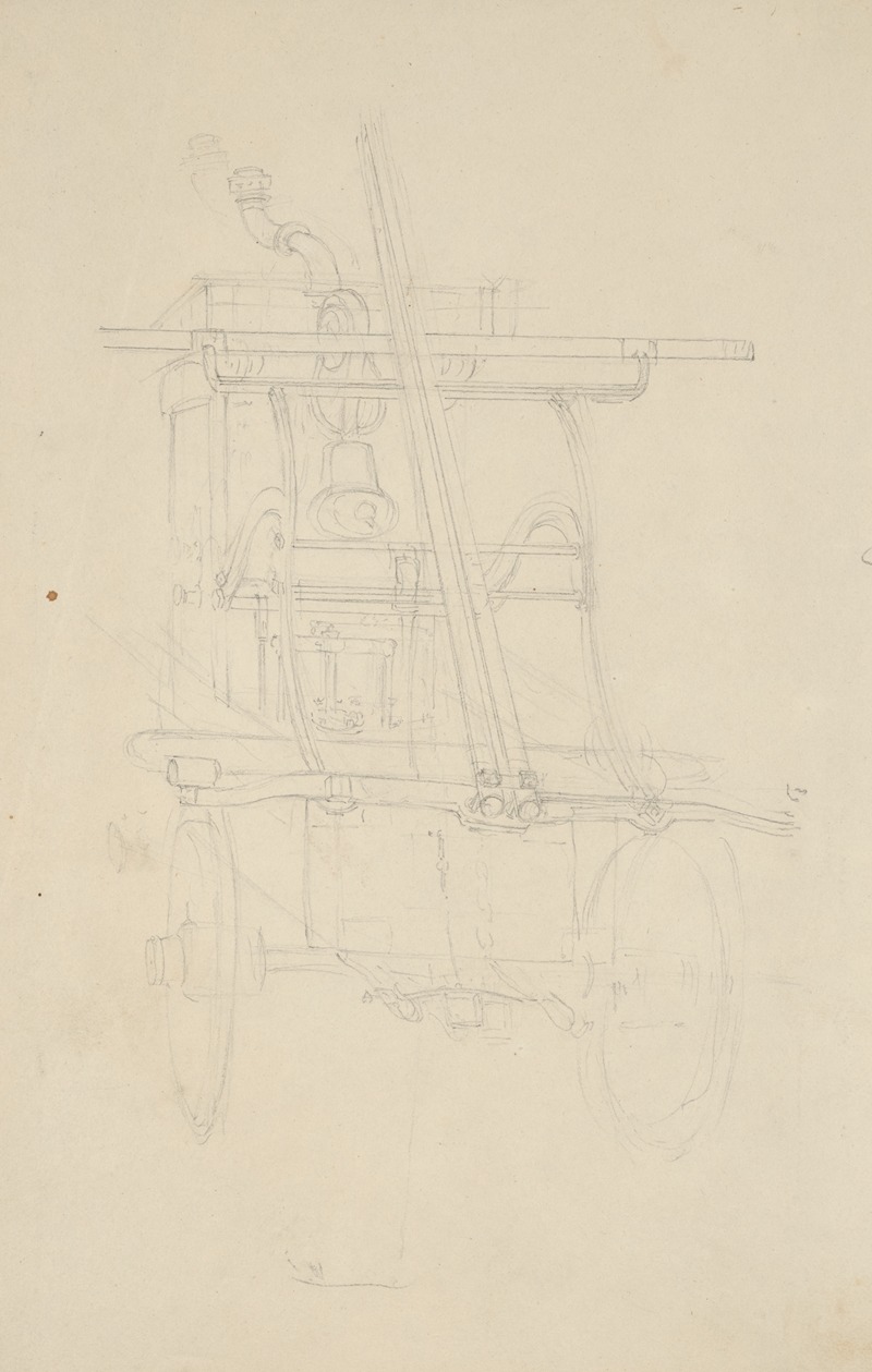 John Rubens Smith - Sketch of a fire engine showing only one bell
