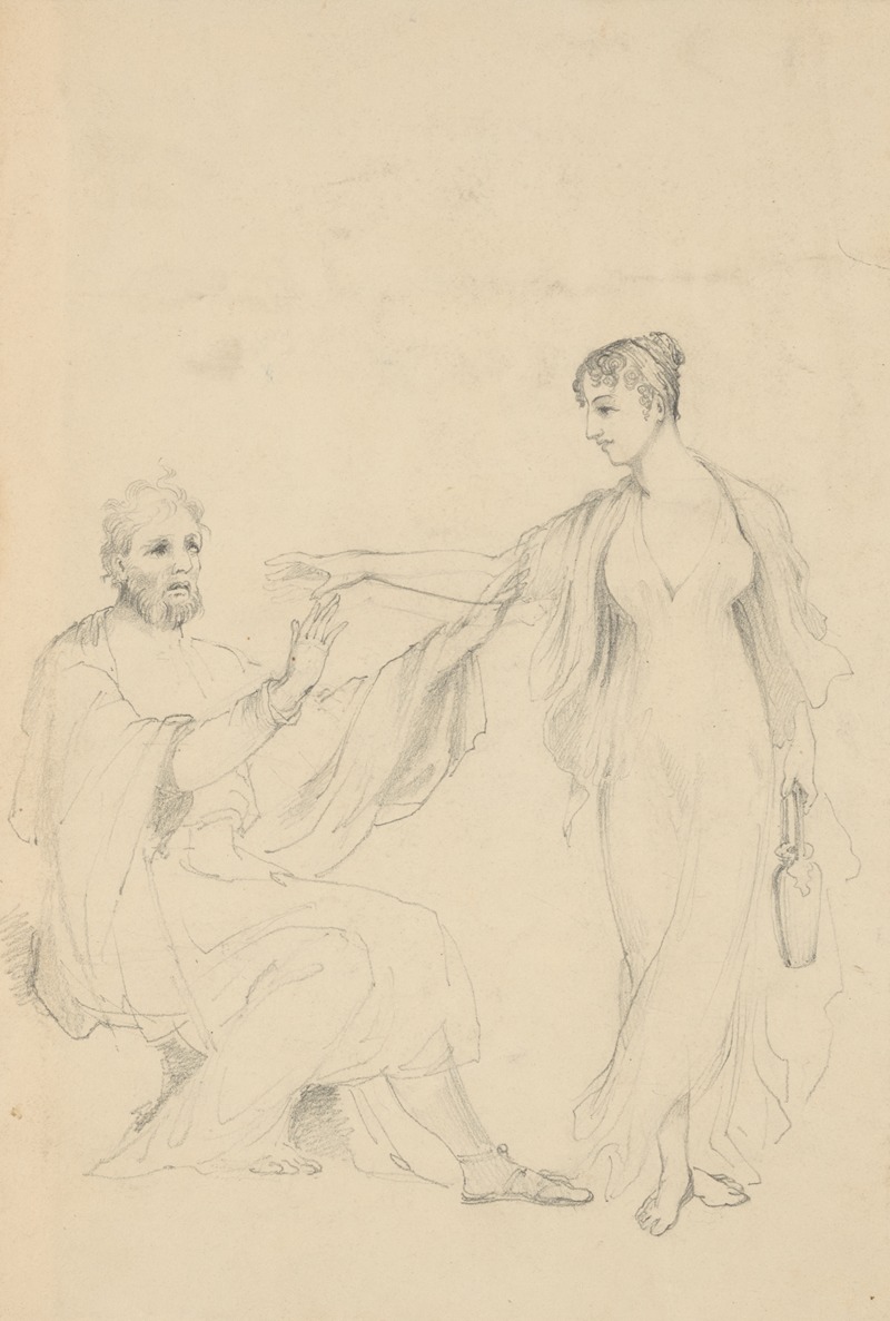 John Rubens Smith - Sketch with robed figures