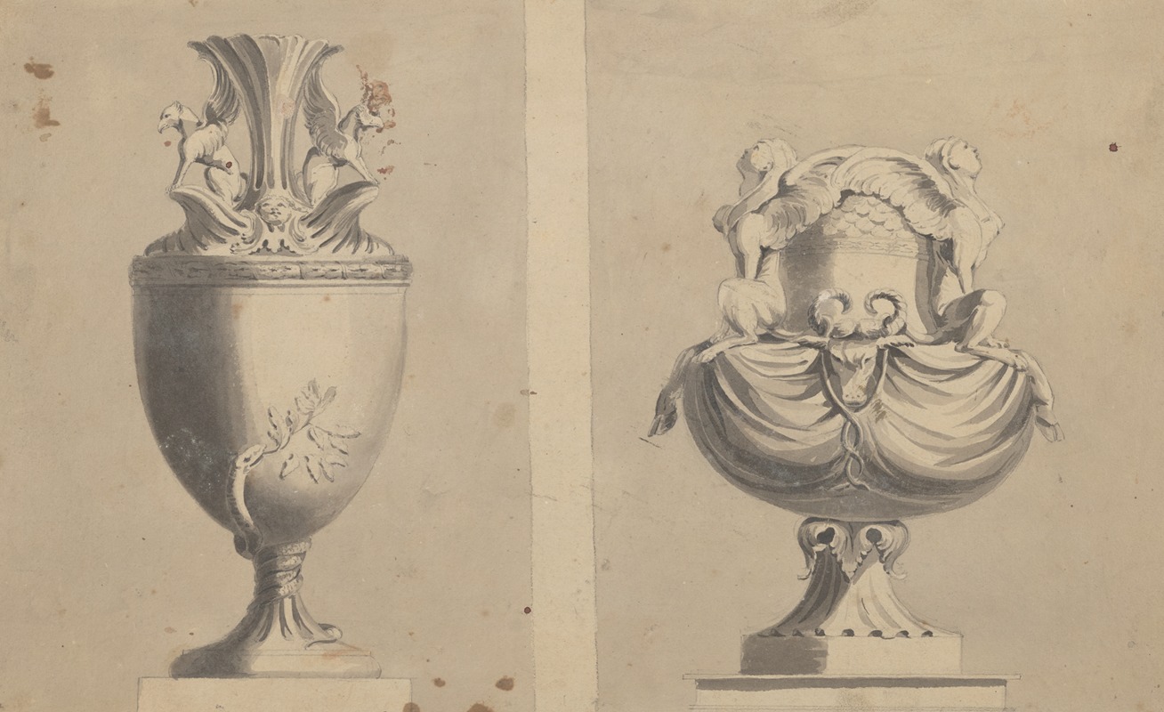 John Rubens Smith - Two ornamental urns