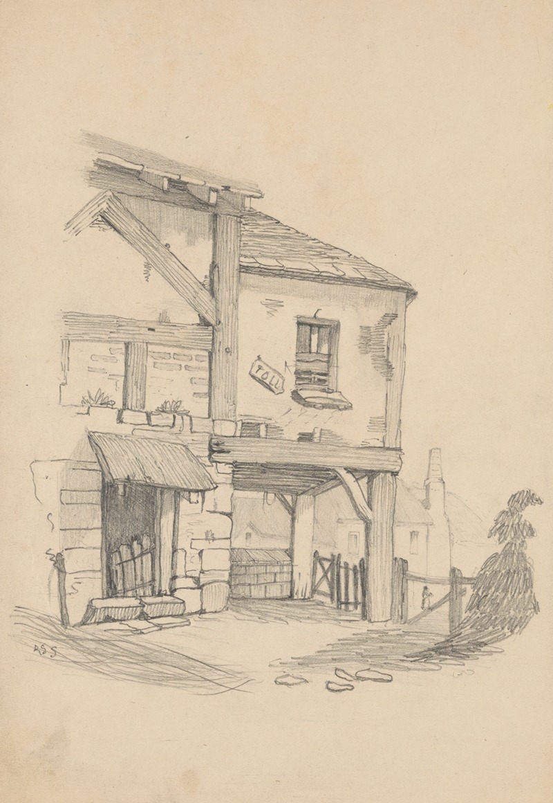 Richard Sanger Smith - Pencil exercise, no. 6 – rustic half-timbered toll house