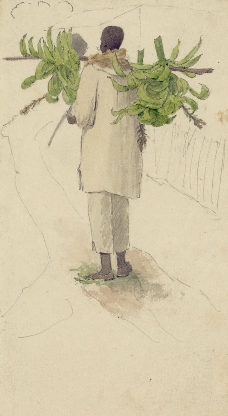 William Berryman - Negro man carrying plantains on pole