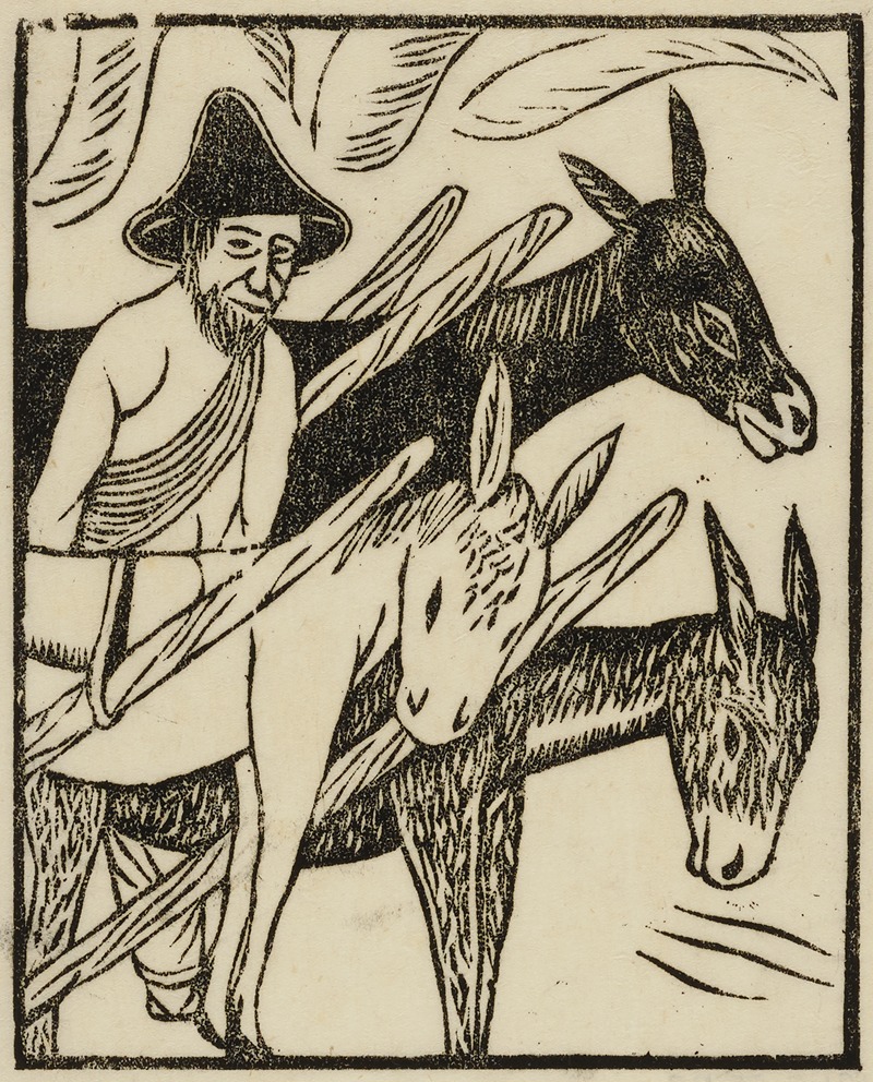 Anonymous - Man with Three Donkeys