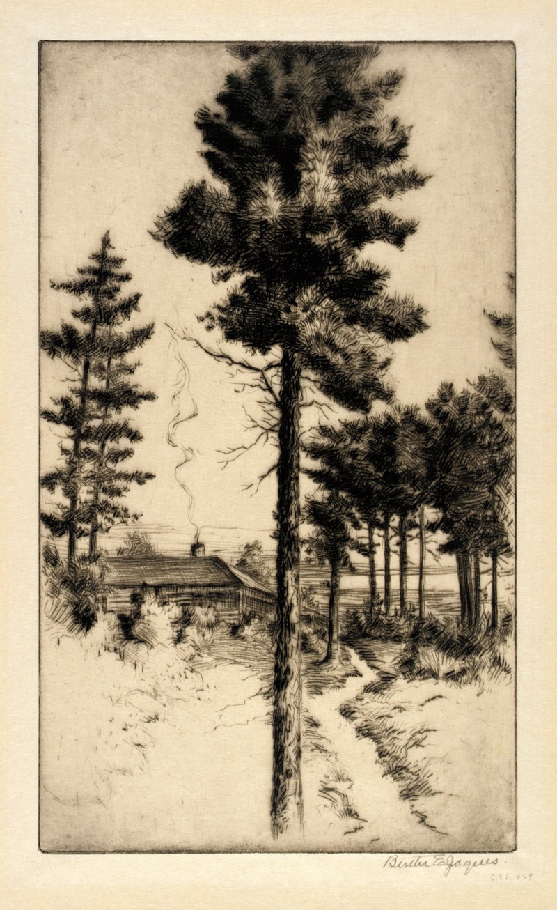 Bertha E. Jaques - Cabin in Wilderness