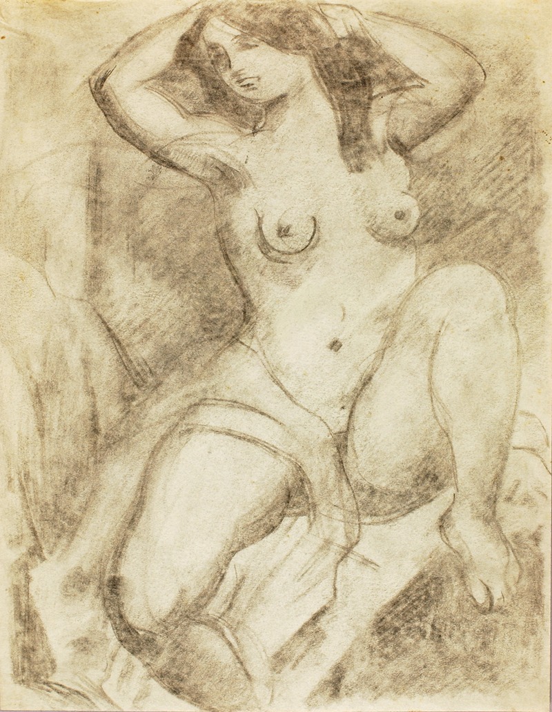 Carl Newman - Female Nude Arranging Hair