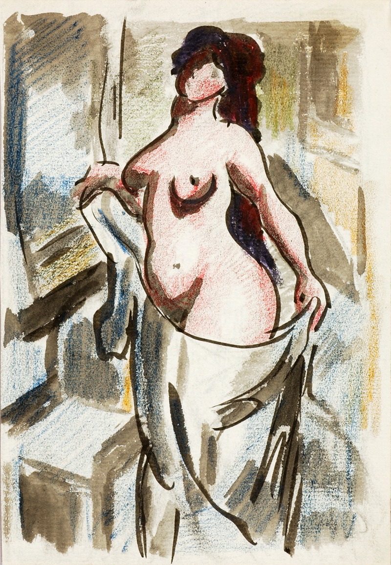 Carl Newman - Female Nude with Drape