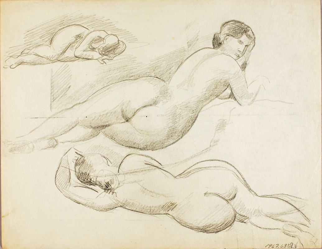 Carl Newman - Group of Three Reclining Female Nudes