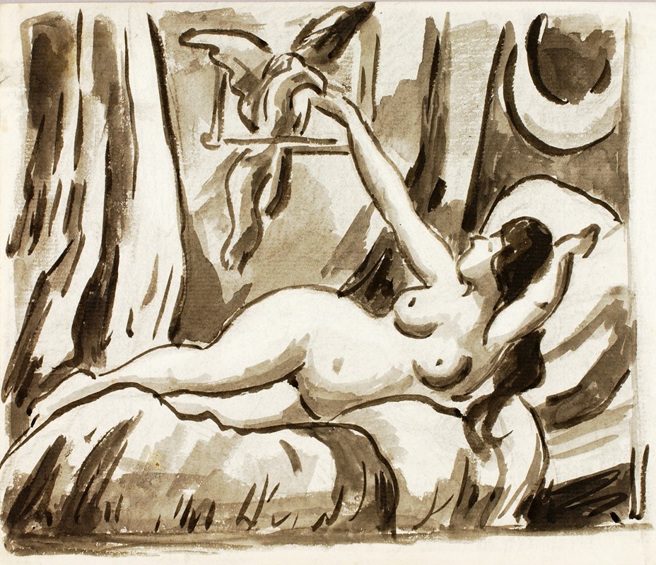 Carl Newman - Reclining Female Nude