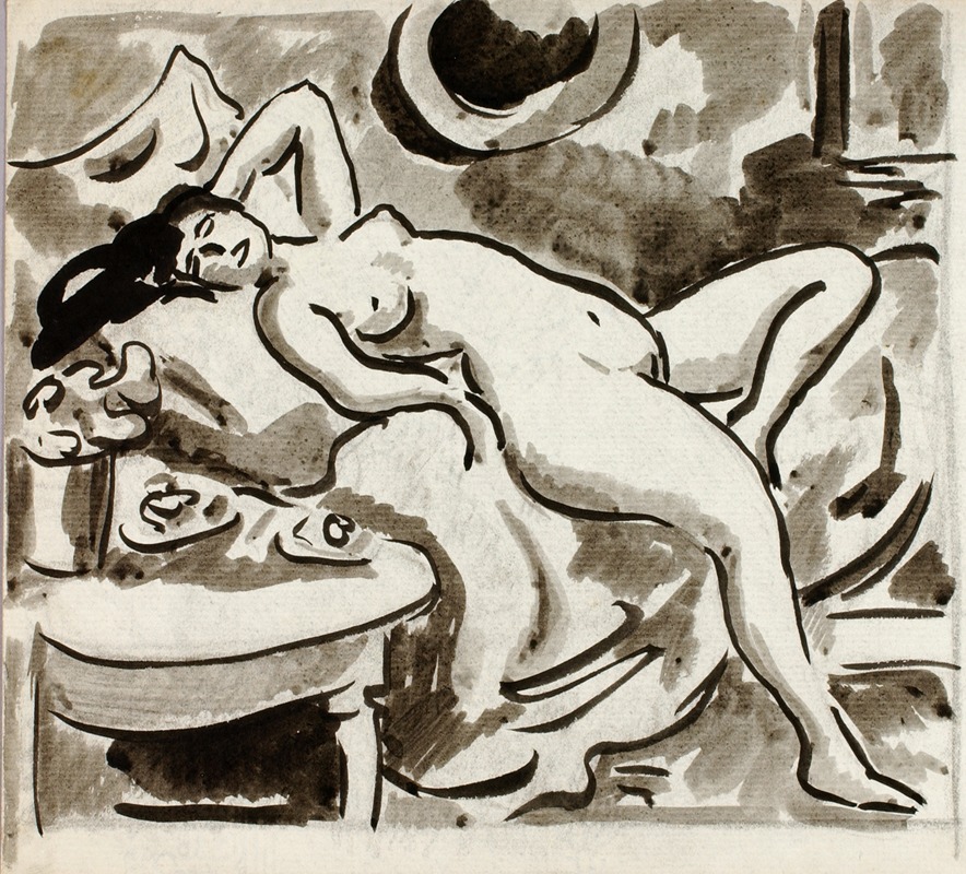 Carl Newman - Reclining Female Nude