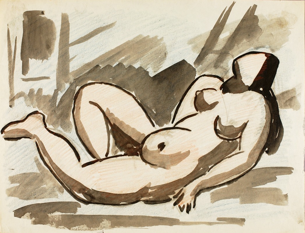 Carl Newman - Reclining Female Nude