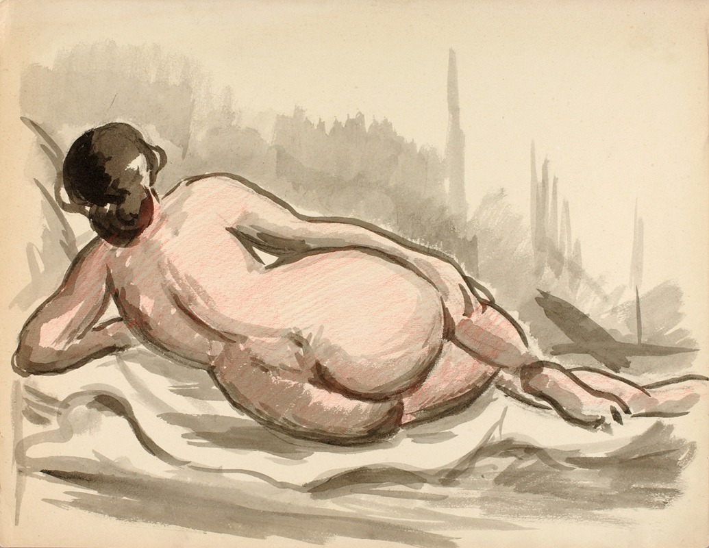 Carl Newman - Reclining Female Nude