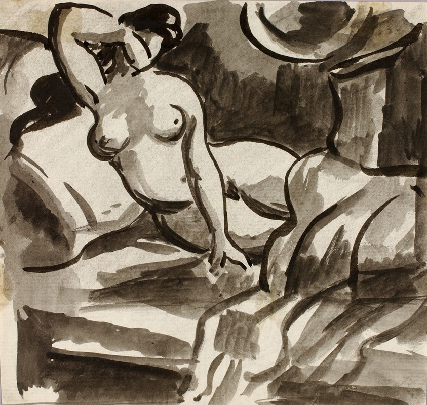 Carl Newman - Reclining Female Nude