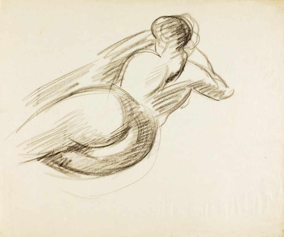 Carl Newman - Reclining Female Nude, Back View