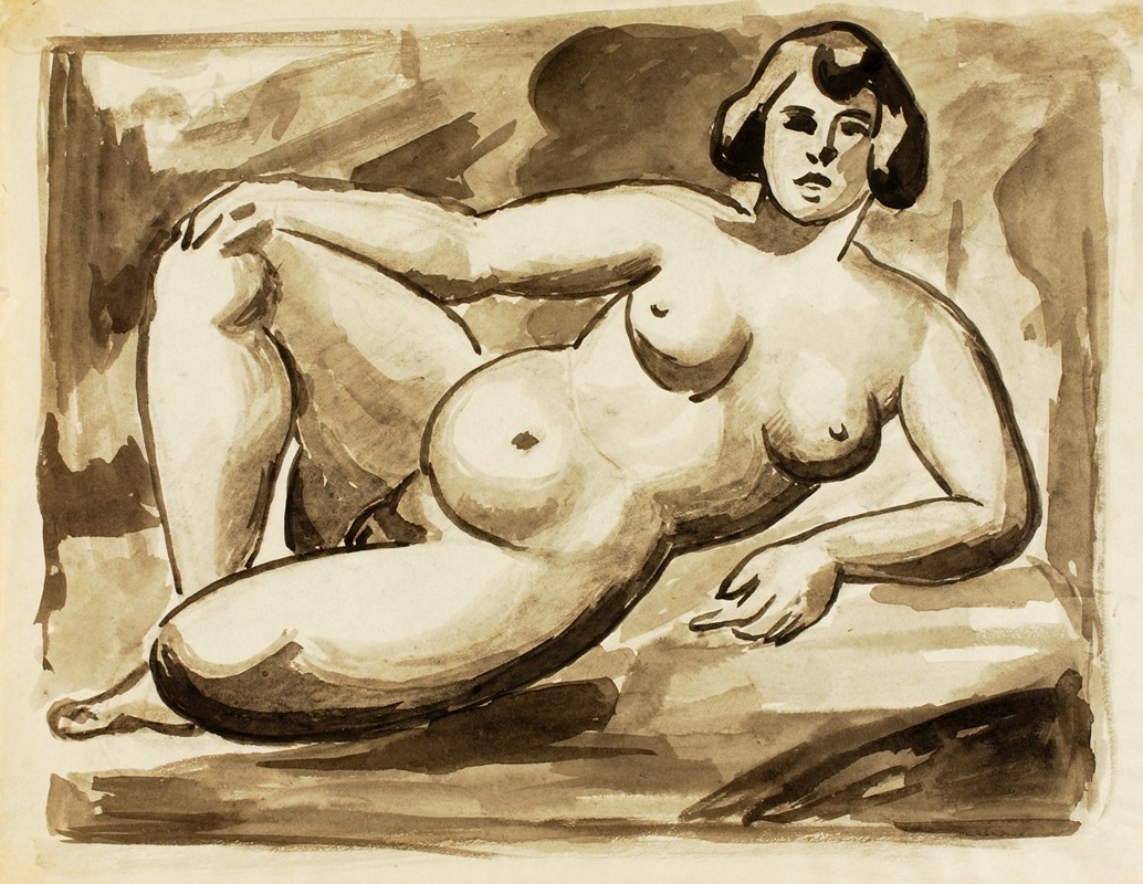 Carl Newman - Reclining Female Nude
