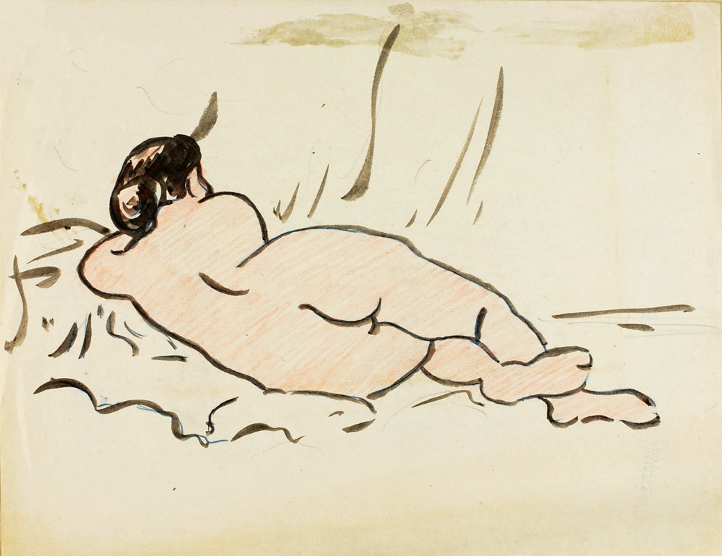 Carl Newman - Reclining Nude, Back View