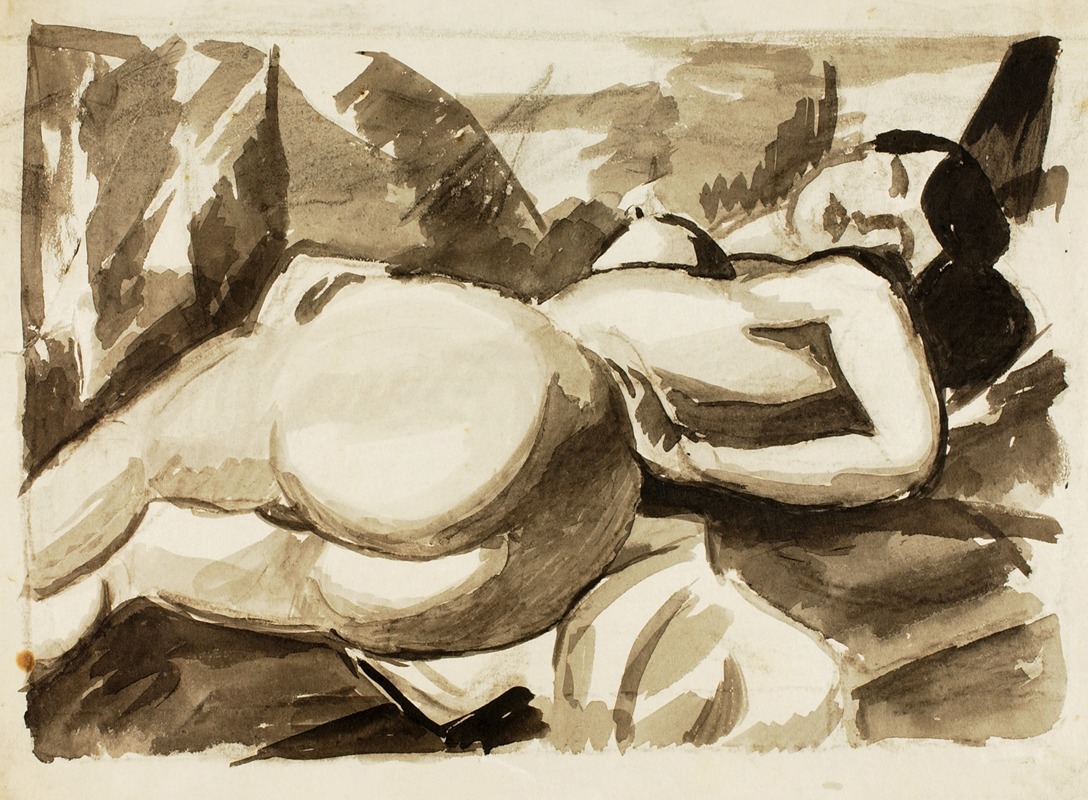 Carl Newman - Reclining Nude, Female