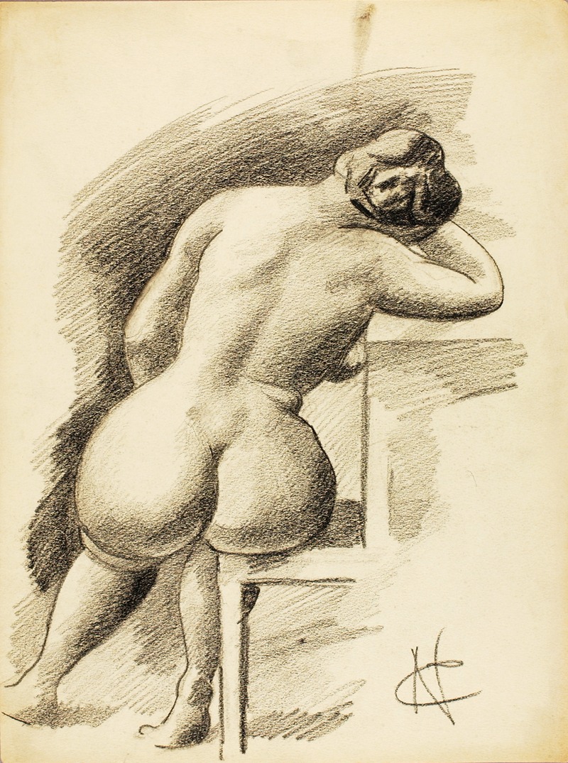 Carl Newman - Seated Female Nude