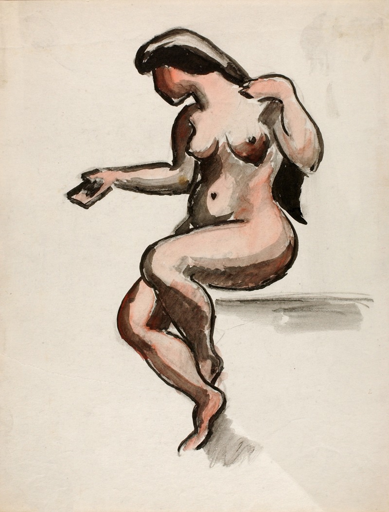 Carl Newman - Seated Female Nude