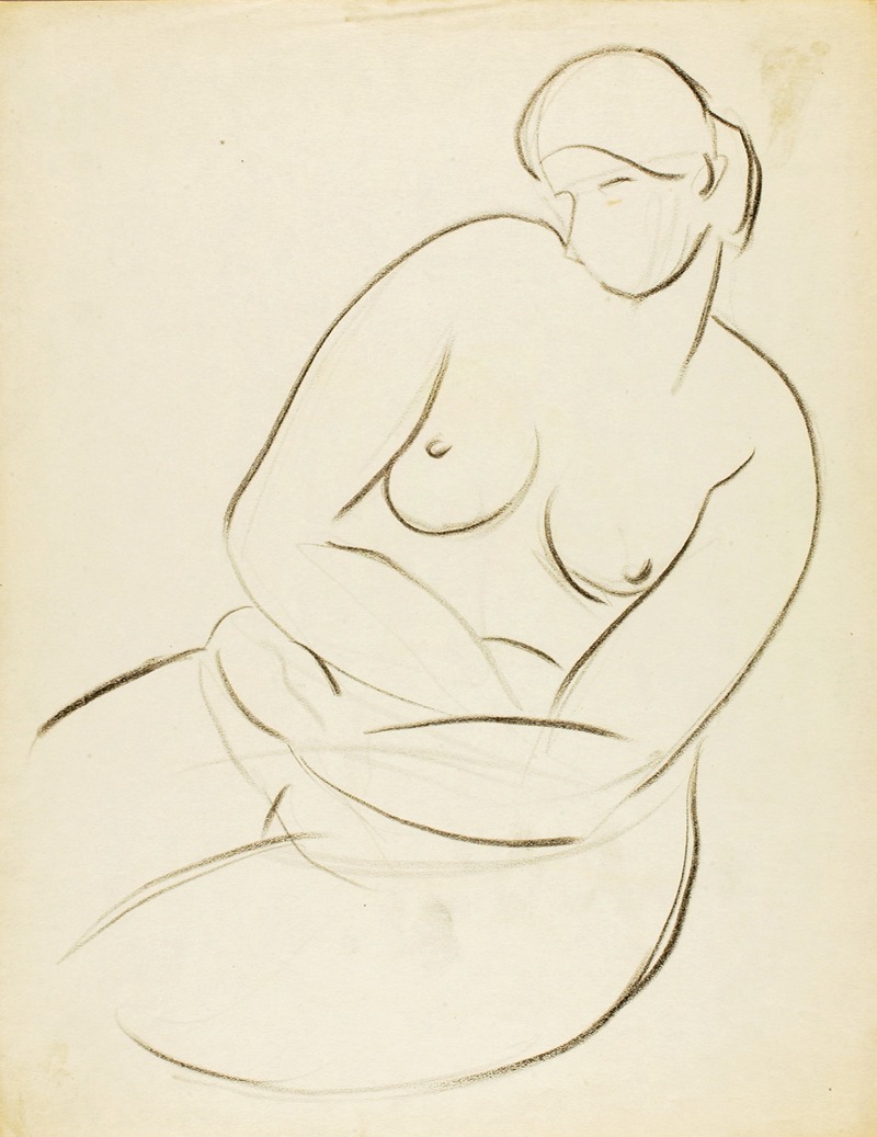 Carl Newman - Seated Female Nude