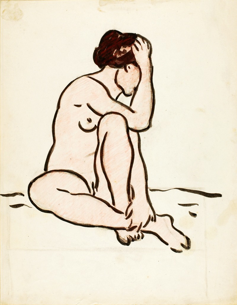 Carl Newman - Seated Female Nude