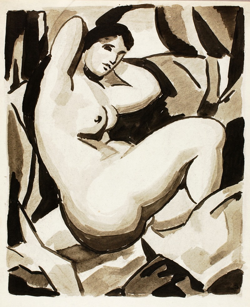 Carl Newman - Seated Female Nude