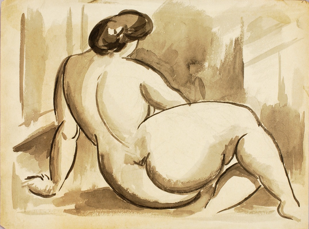 Carl Newman - Sitting Female Nude