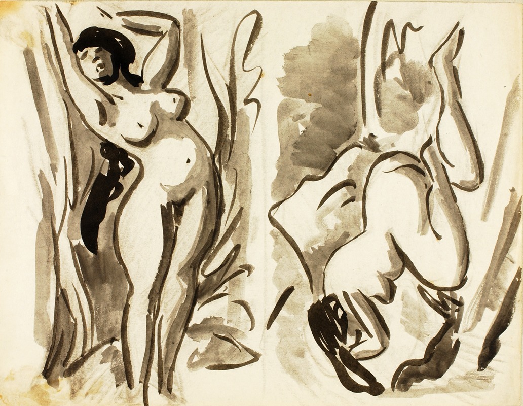 Carl Newman - Two Female Nudes, Reclining