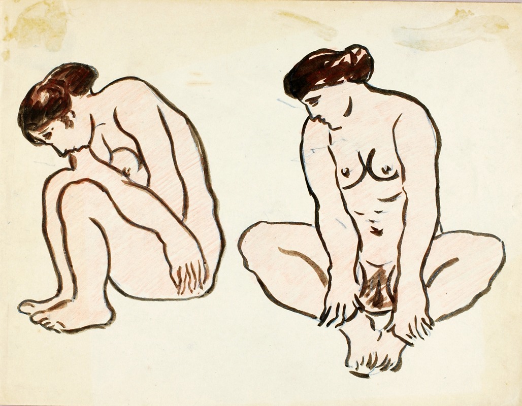 Carl Newman - Two Female Nudes, Sitting