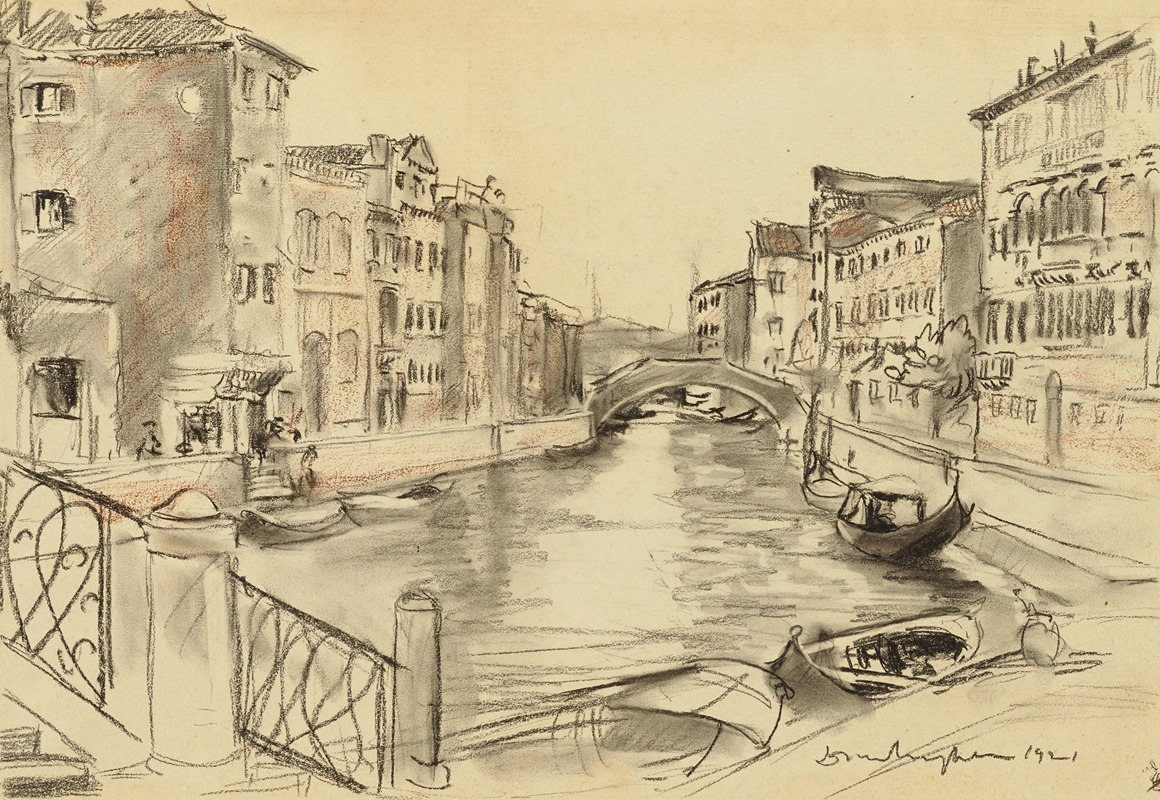 Donald Shaw MacLaughlan - A Canal at Venice