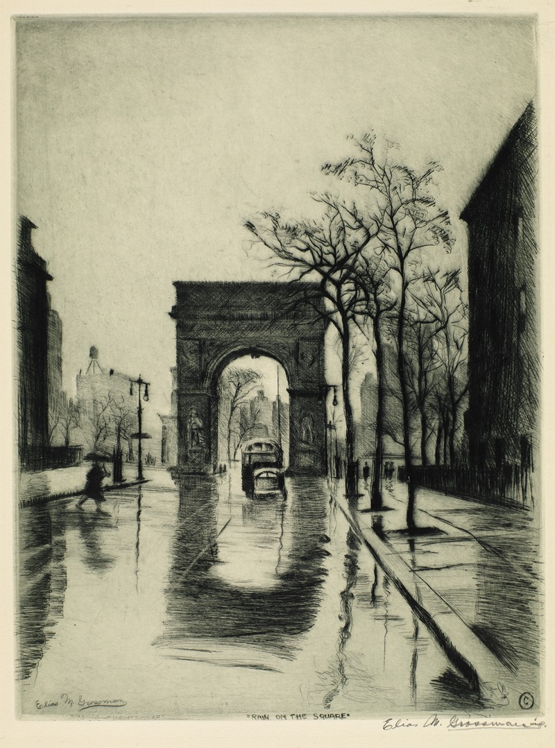 Elias Grossman - Rain on the Square