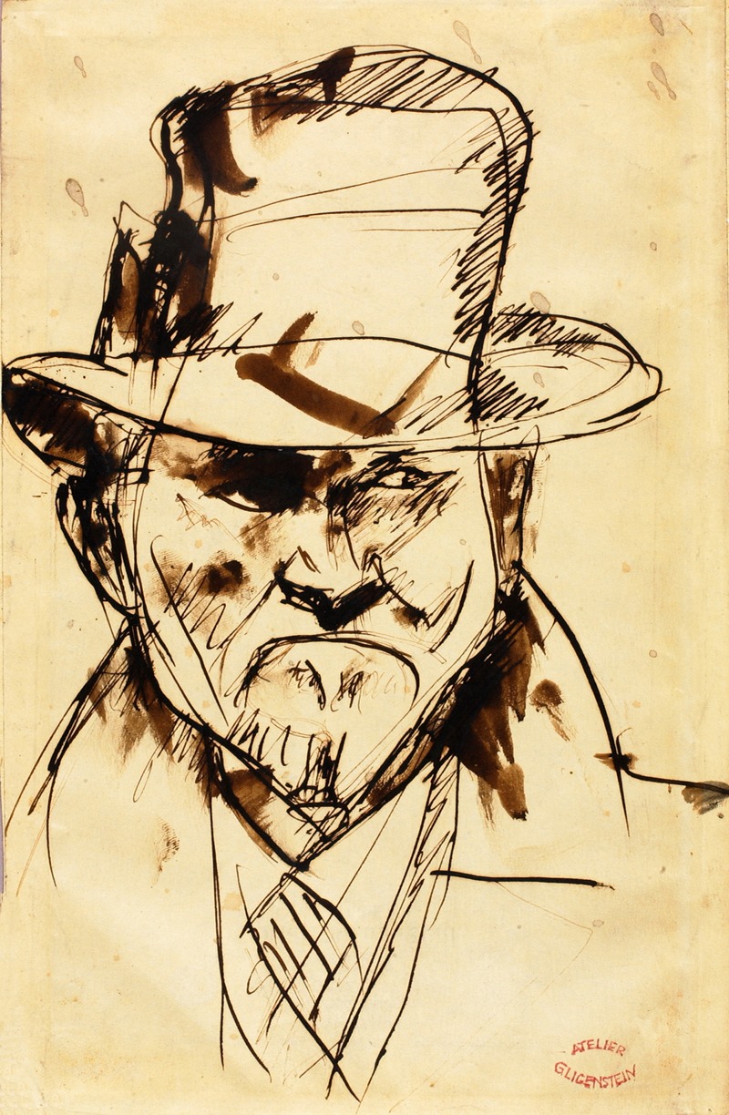Enrico Glicenstein - Self-Portrait with Hat
