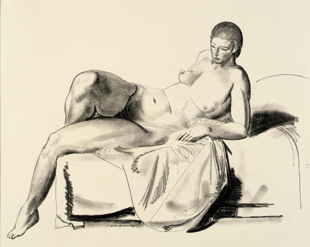 George Wesley Bellows - Nude Study, Classic on a Couch