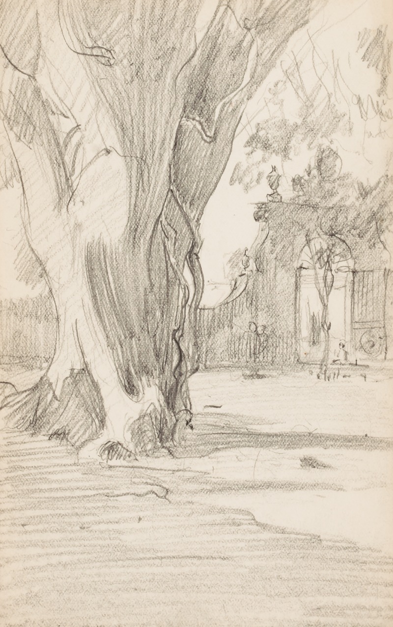 Howard Russell Butler - Tree Trunk with Gate
