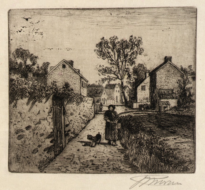 Peter Moran - A Village Scene