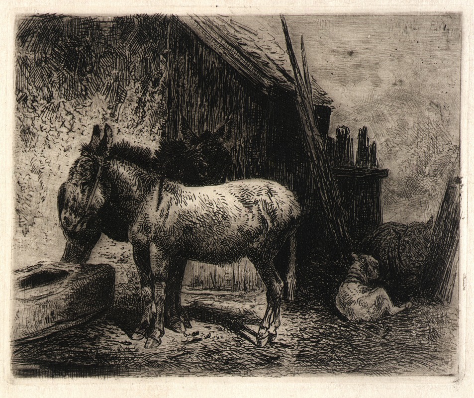 Peter Moran - Donkeys and Sheep