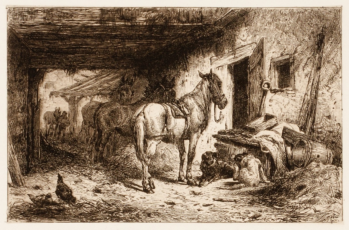 Peter Moran - Horses and stable yard