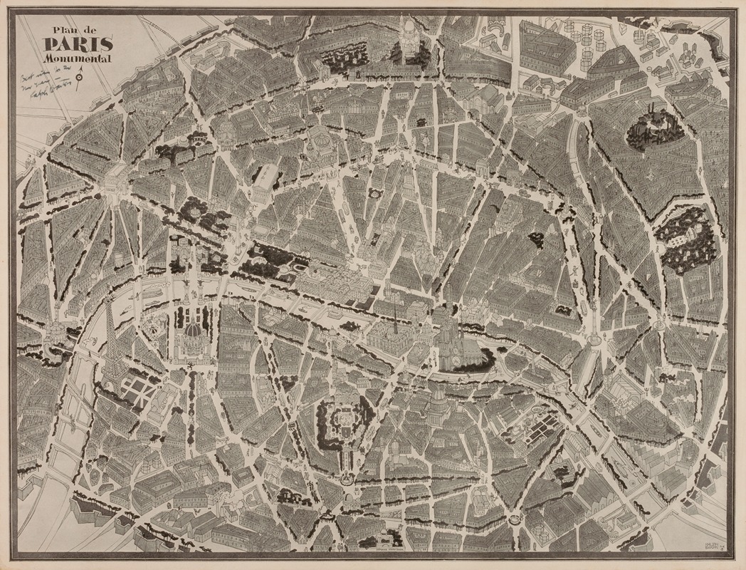 Ralph Barton - Plan de Paris Monumental