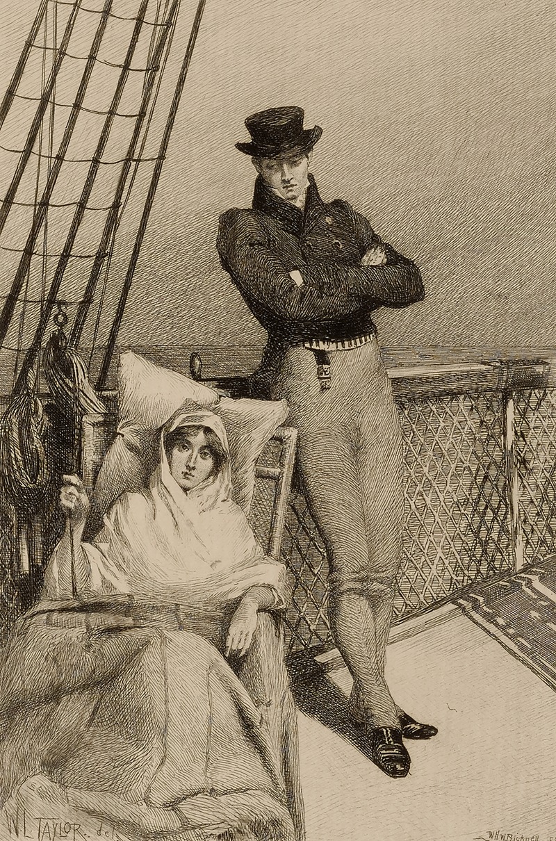 William Harry Warren Bicknell - Couple on deck of ship