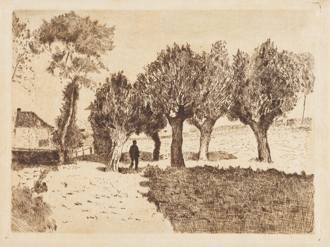 Alfred William Finch - Landschap met bomen en figuur (De wilgen)