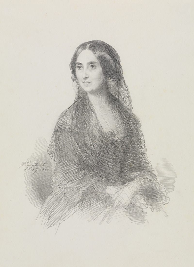 Franz Xaver Winterhalter - Bildnis einer Dame in spanischem Kostüm, sitzend, in halber Figur