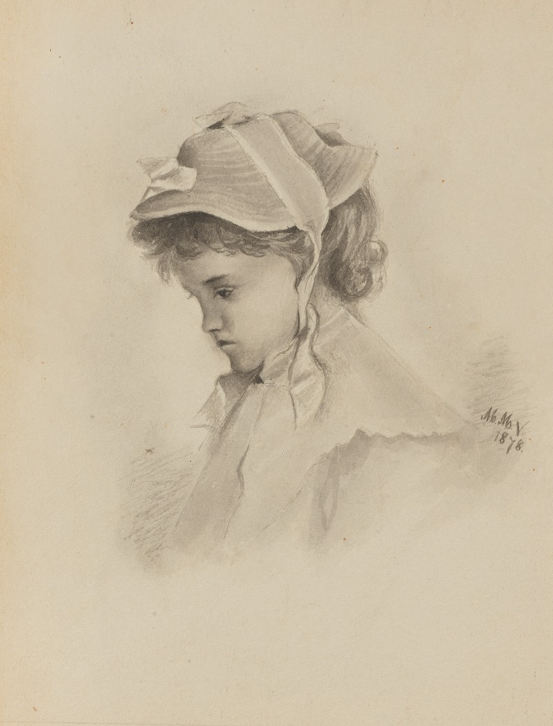 Mary Vaux Walcott - Head of a Child Looking Down