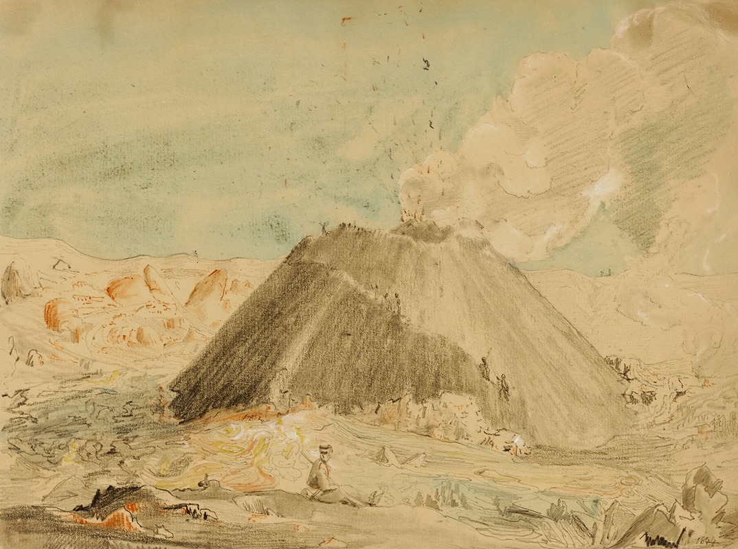 Miner Kilbourne Kellogg - Figures Near Volcano