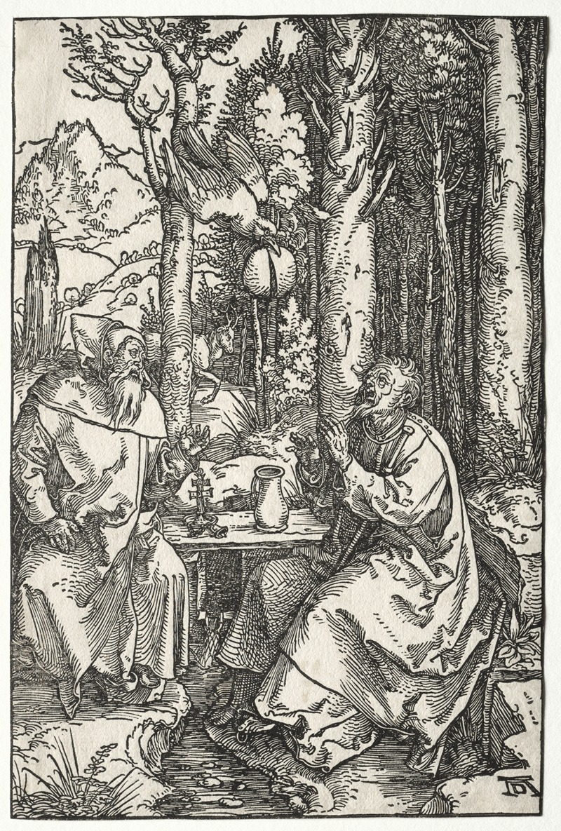 Albrecht Dürer - The Visit of St. Anthony to St. Paul the Hermit