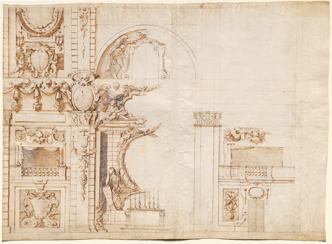 Alfonso Parigi - Study for the ‘Essequie’ Conducted in San Lorenzo, Florence, in 1637 in Honour of Holy Roman Emperor Ferdinand II