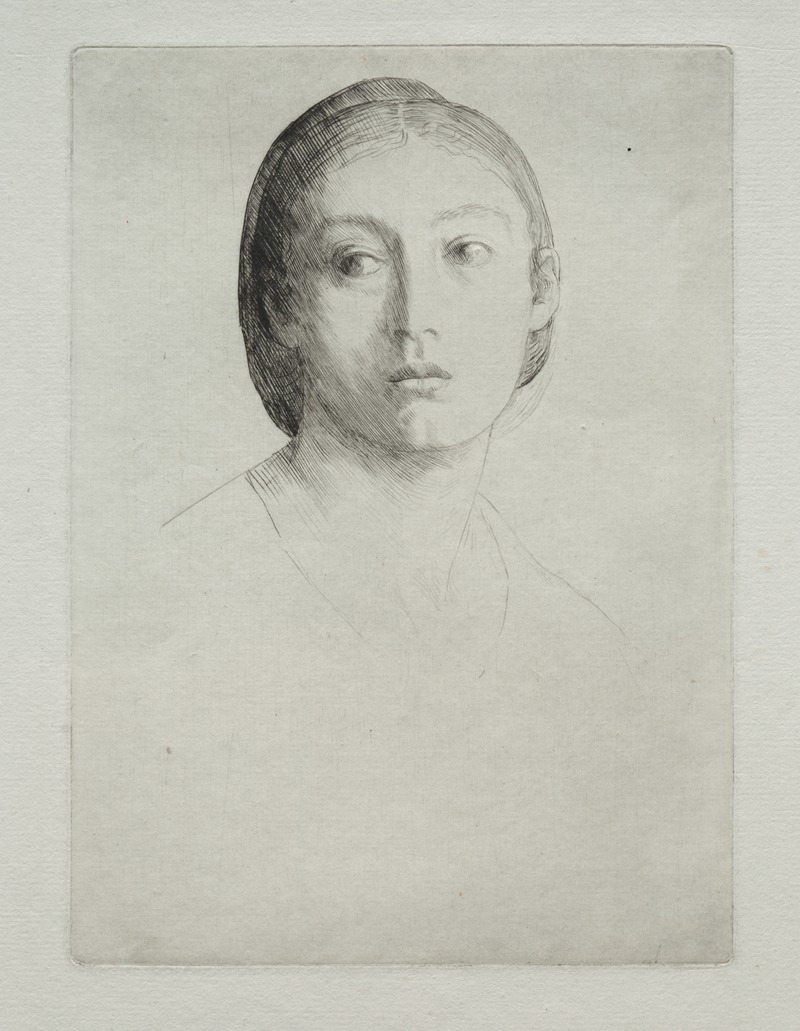 Alphonse Legros - Head of a Young Girl