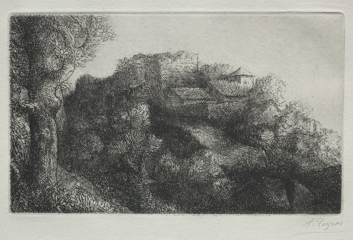 Alphonse Legros - Landscape (with buildings)