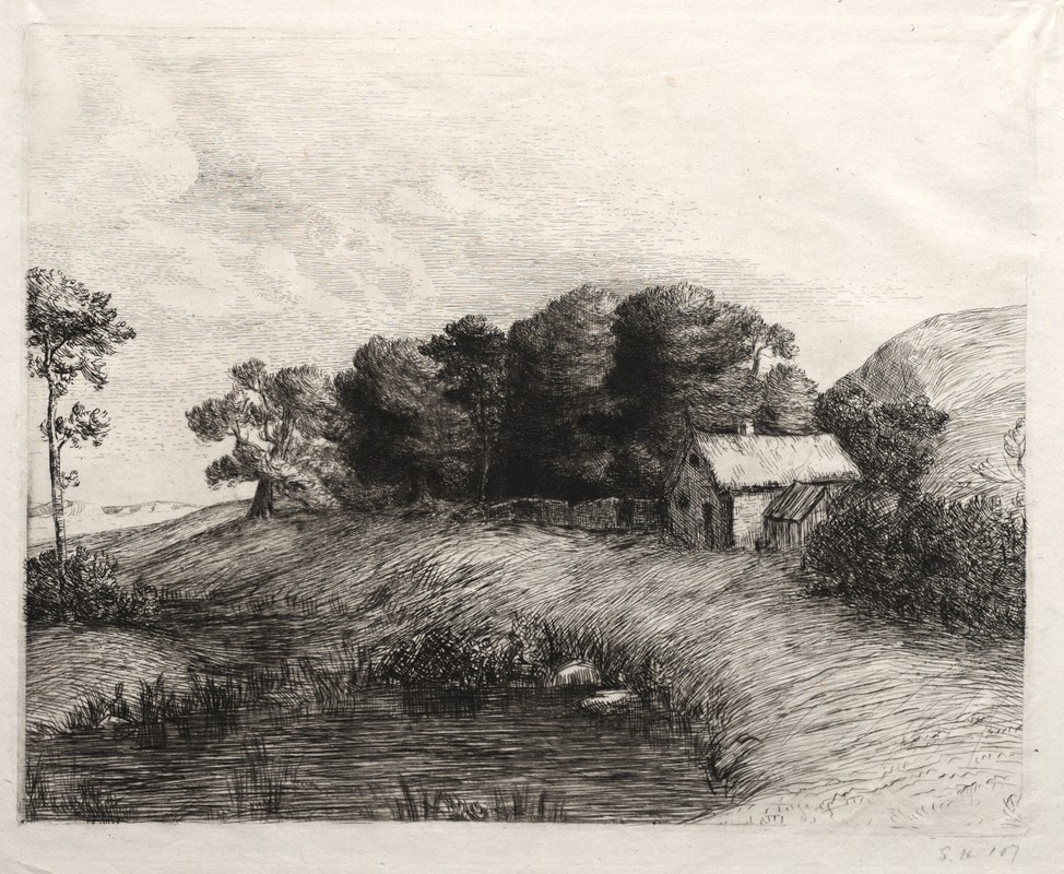 Alphonse Legros - Landscape with a Pond